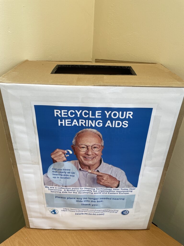 Donations of hearing aids box