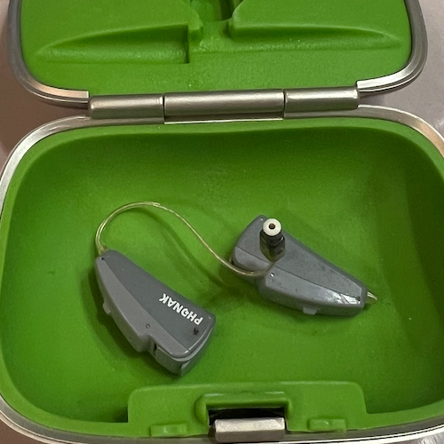 Donated hearing aids from Funeral Partners Sam Kershaw