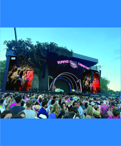 Hearing Aid Donation Awareness film on the BIG screen in Hyde Park BST 2023