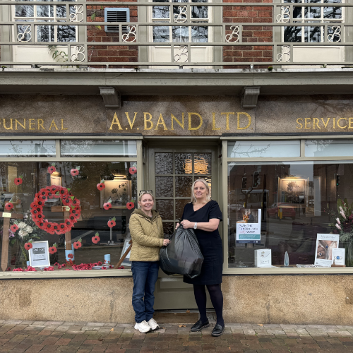 A V Band donating hearing aids to hearing aid recycling