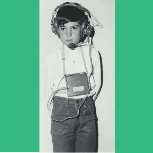 Ken Davies wearing body worn aids in 1969