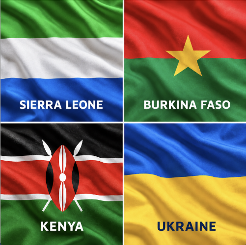 Countries receiving donayted hearing aids